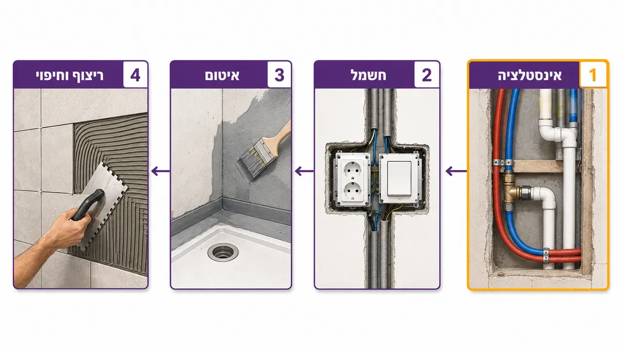 שיפוץ אמבטיה ומטבח בדירה ישנה, כשצריך גורם מתאם אחד