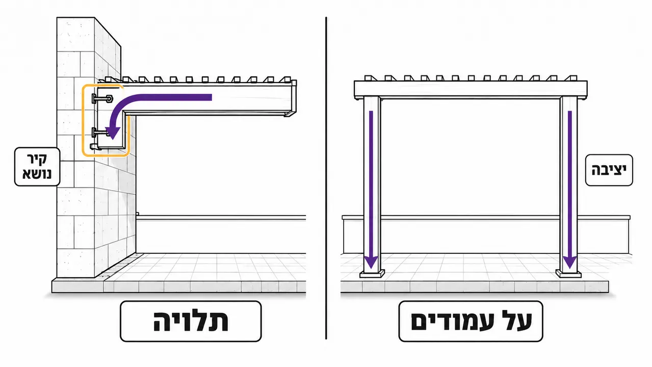 תלויה או על עמודים, איך מחליטים
